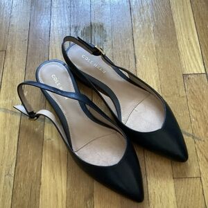 NWT $99 Cole Haan Grand 360 Ladies Size 6 Solid Black Closed-Toe Dress Sandals